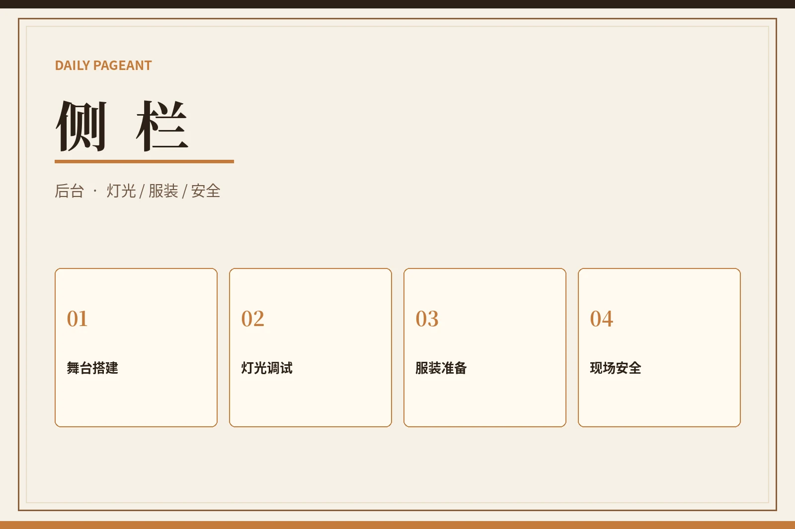 后台准备与现场安全